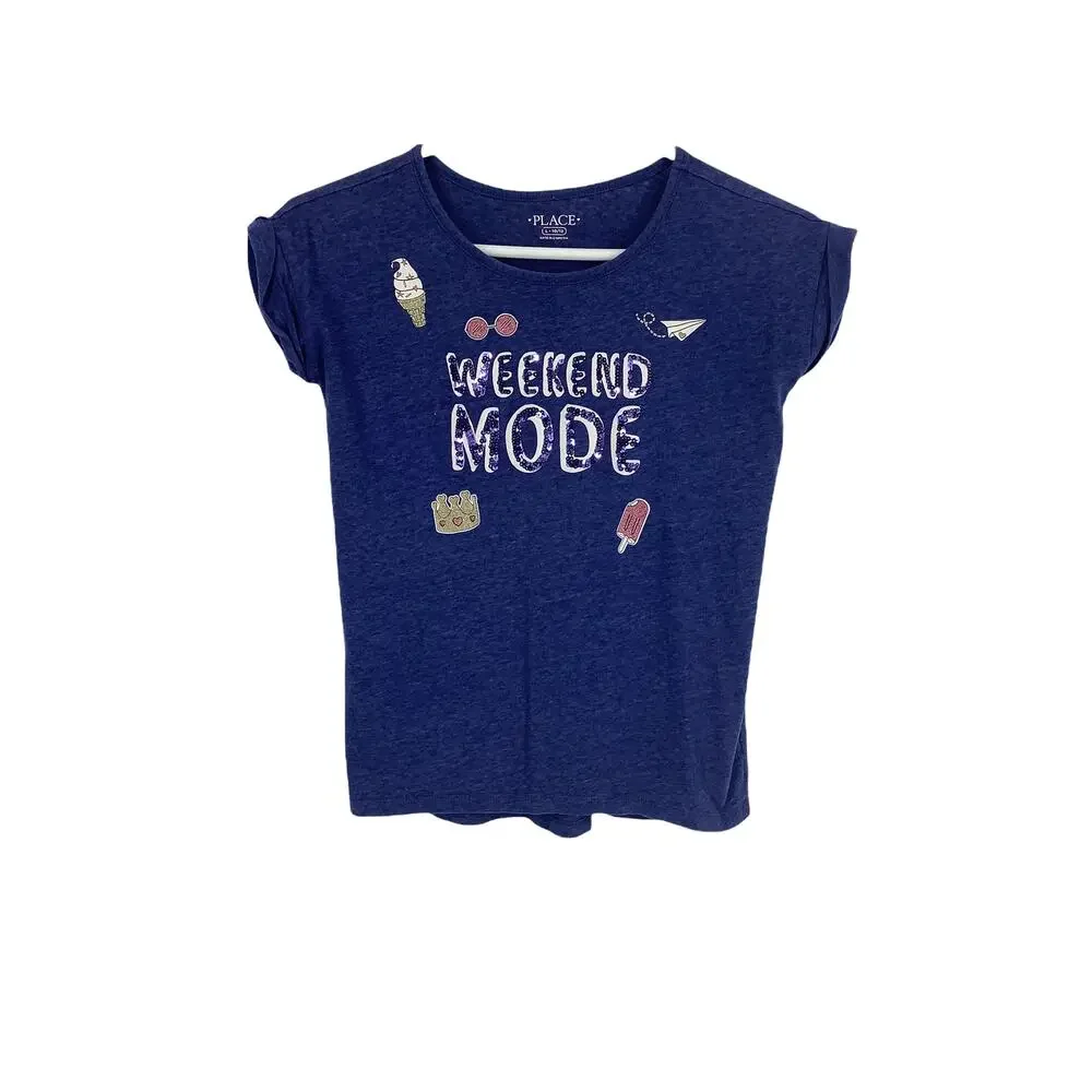 The Children's Place Girl's Weekend Mode Short Sleeve T-Shirt Youth Size Large